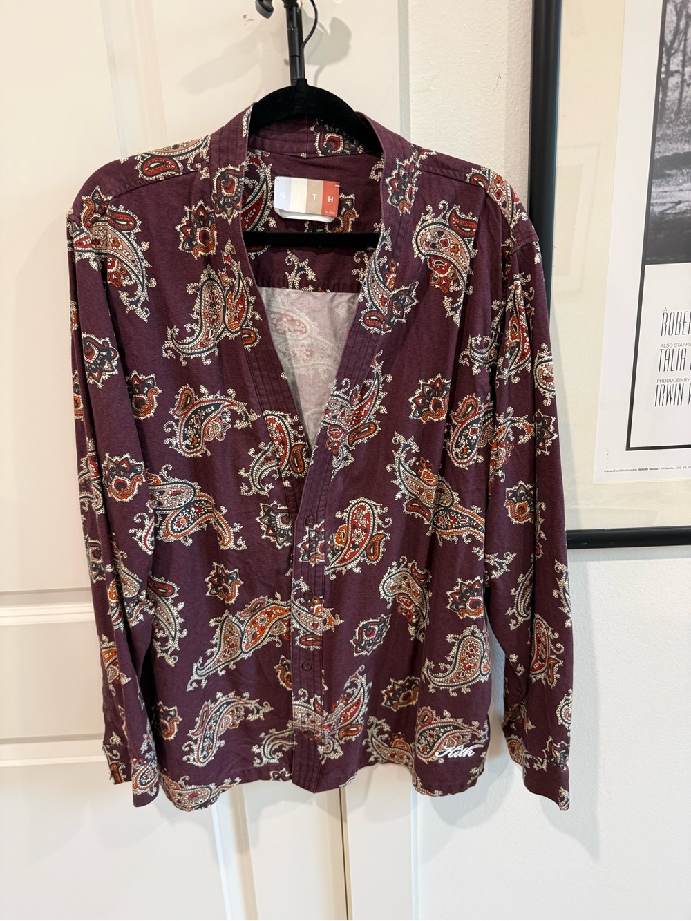 Kith Men's Paisley Button-Down Shirt - Purple with Red Accents